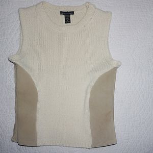 Anthropologie Leather & Knit Sleeveless Top